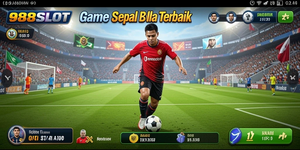 Screenshot gameplay <strong>988SLOT</strong> yang menampilkan momen seru saat bermain slot sepak bola.