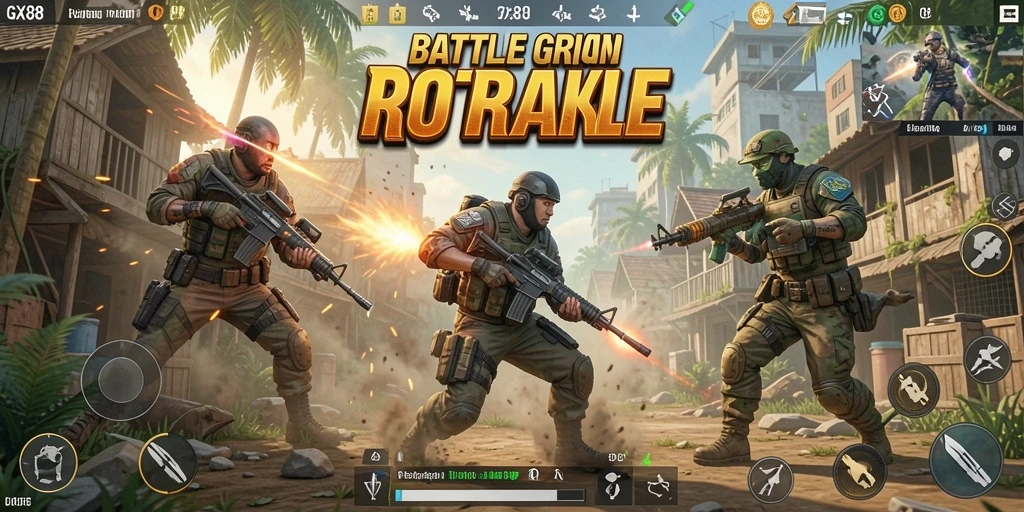 Screenshot gameplay GX88 yang mendebarkan dalam Battle Royale.