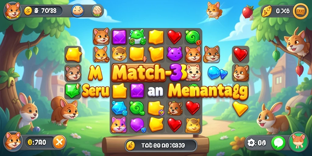 Screenshot gameplay HAO788 menampilkan aksi seru permainan Match-3.