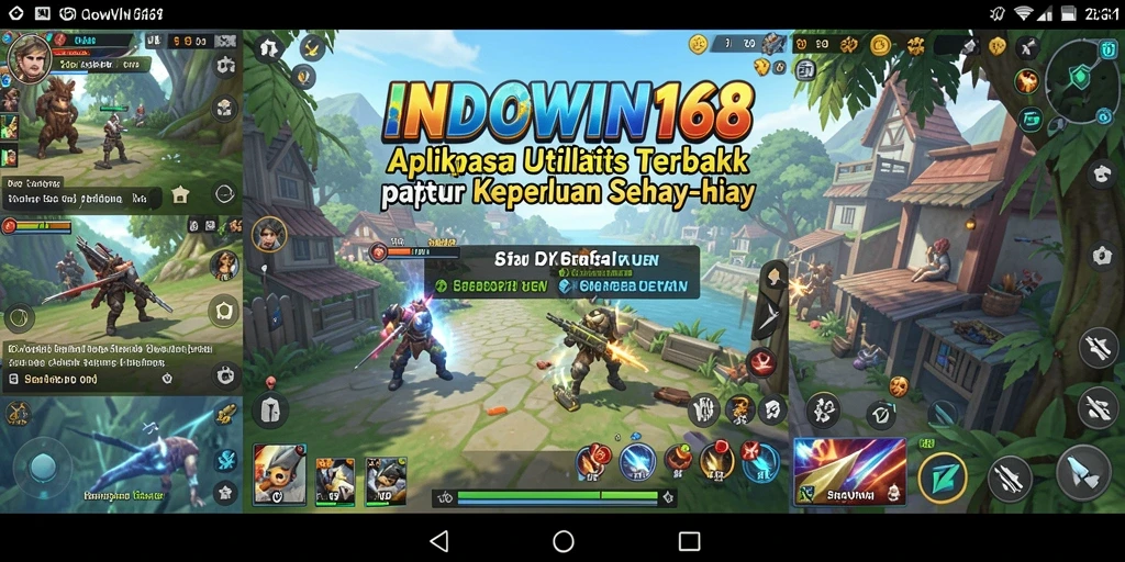 Tampilan aplikasi INDOWIN168 dengan fitur optimisasi yang lengkap.