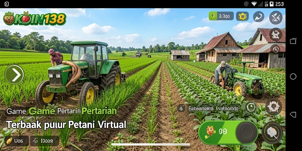 Screenshot gameplay KOIN138 menunjukkan aktivitas bertani yang seru.
