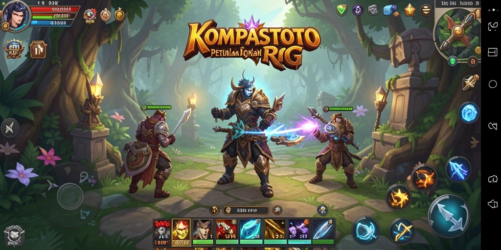 Screenshot utama KOMPASTOTO menampilkan gameplay RPG yang menegangkan.