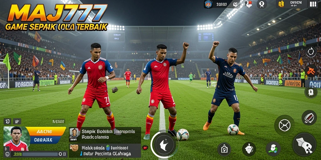 Tampilan seru dari gameplay game sepak bola MAJ777.