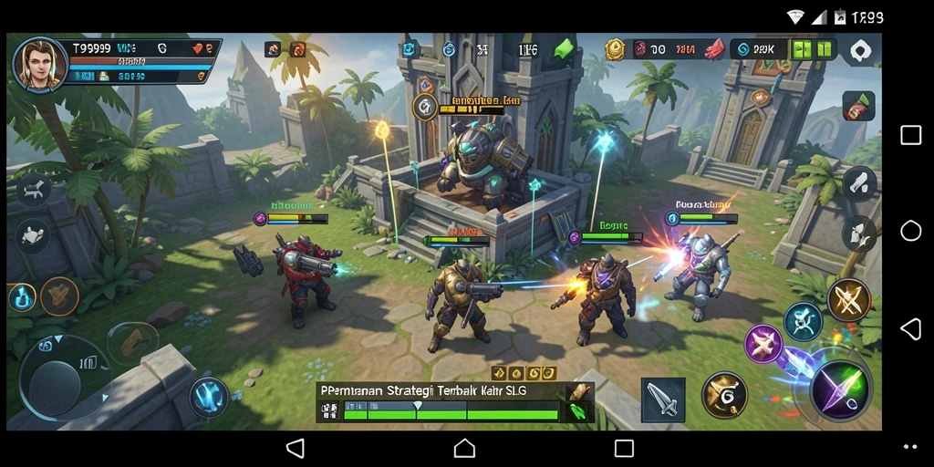 Gameplay menarik dalam T9999 dengan elemen strategi SLG.