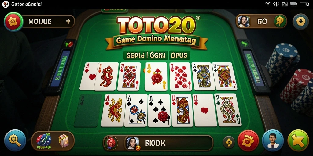 Screenshot utama TOTO20 menampilkan gameplay seru Domino.